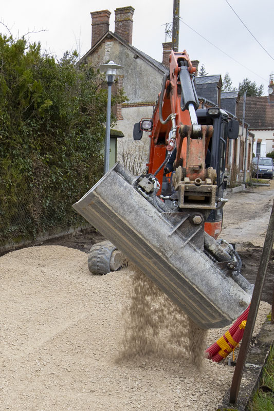 Photo chantier travaux publics, aménagement, maconnerie, par la société Clément TP de Sologne à Salbris - Loir-et-Cher 41