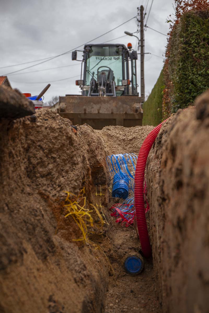 Photo chantier travaux publics, aménagement, maconnerie, par la société Clément TP de Sologne à Salbris - Loir-et-Cher 41